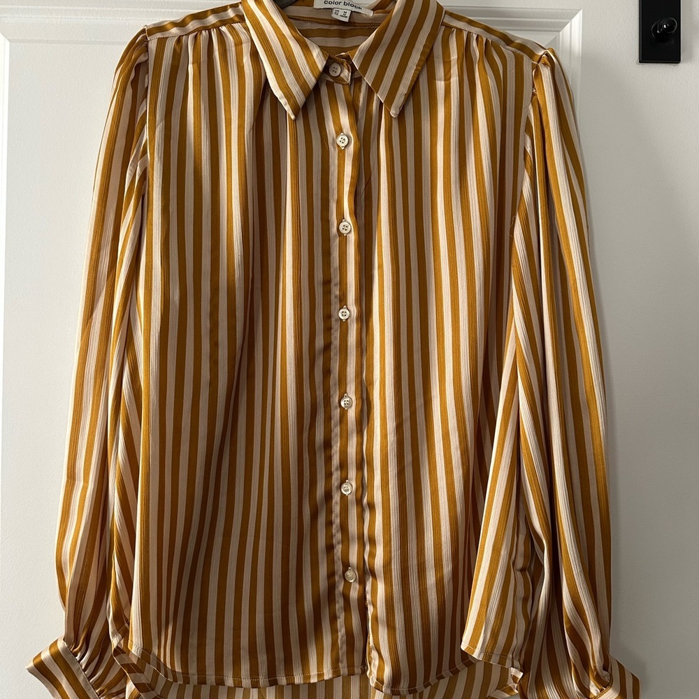 Striped Button-Up Blouse - Picture 2 of 4
